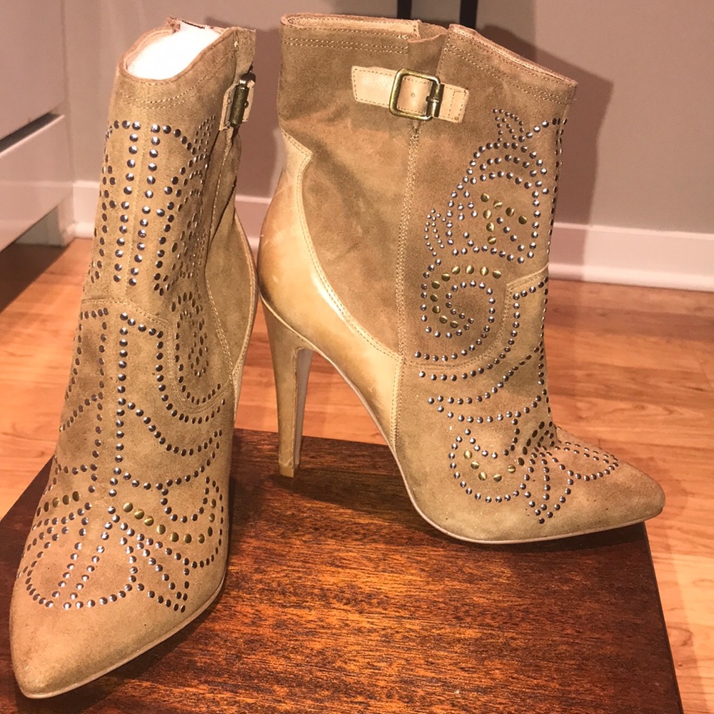 Brand New Cognac Suede and Leather Aldo Booties!!!